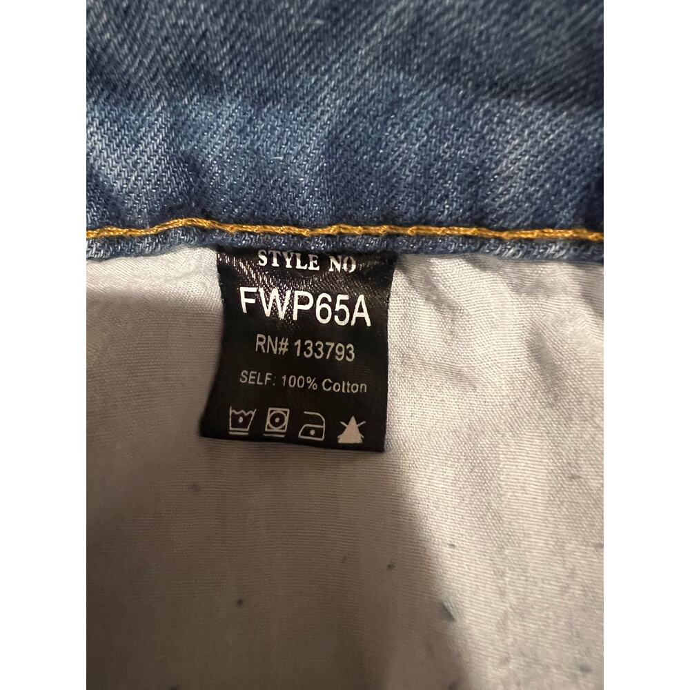 POL Wide Leg Pleated Jeans BOHO Light Wash With Studs Women's Size L - Picture 6 of 11